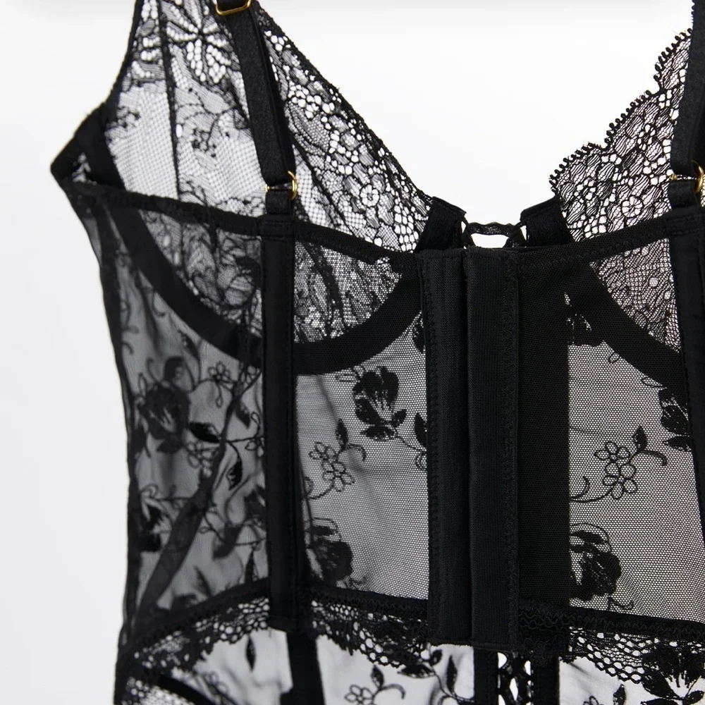 Zara Lace Underwire Corset Black✨ - Picture 6 of 7